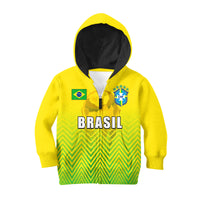 (Custom Personalised And Number) Brasil World Cup 2022 Hoodie KID Sport Style LT6 - Wonder Print Shop