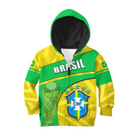 (Custom Personalised) Brasil World Cup 2022 Hoodie KID Basic Style LT6 - Wonder Print Shop