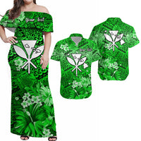 Personalised Hawaii Matching Hawaiian Shirt And Dress Map and Turtle Green Flowers LT13 - Wonder Print Shop