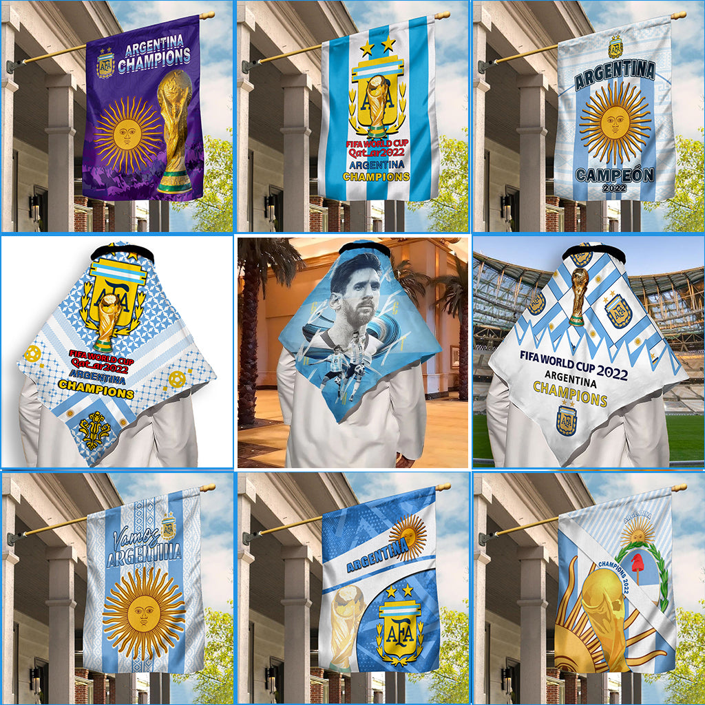 Argentina Flag and Keffiyeh Champions