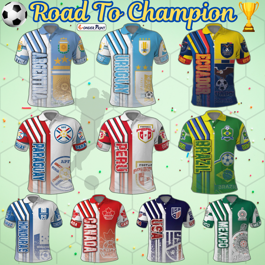 Americas Football Road To Champion Polo Shirt