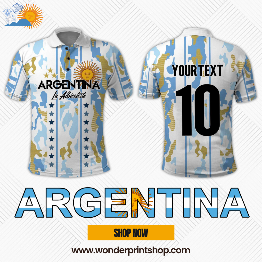 Argentina Football Vamos La Albiceleste Camouflage Style