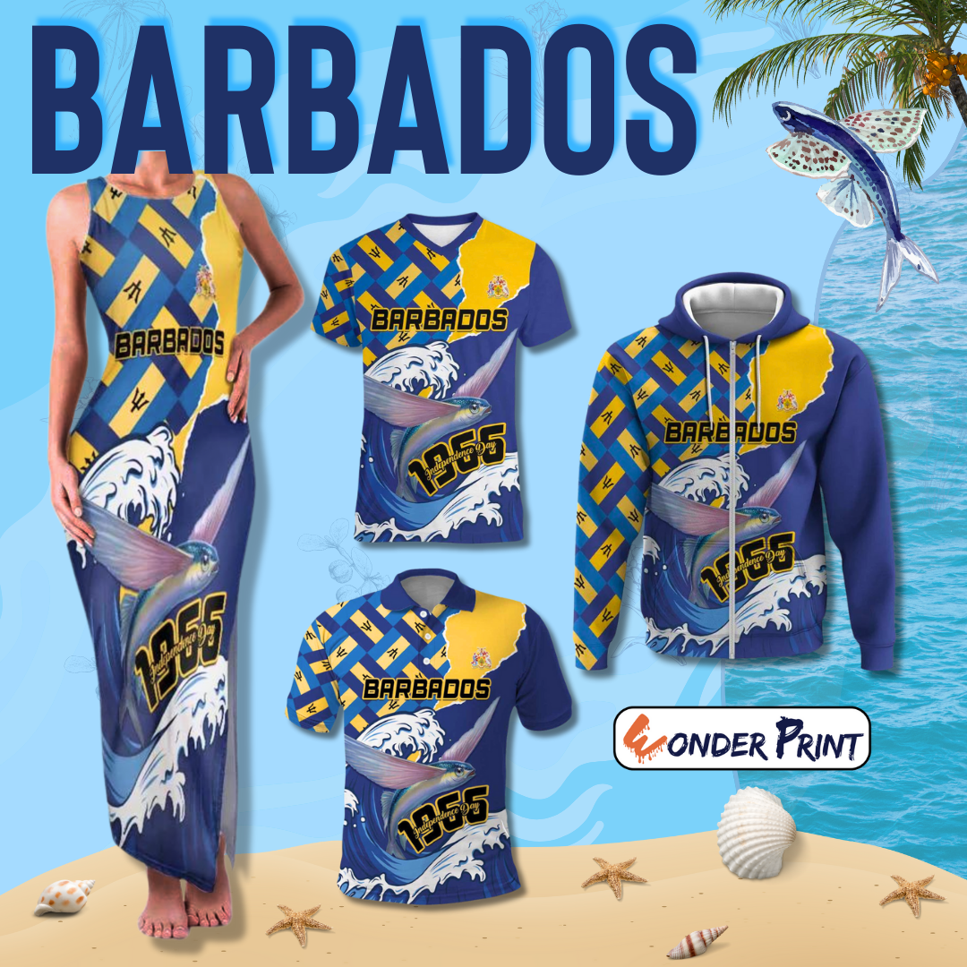 Barbados Independence Day Flying Fish Flag Pattern