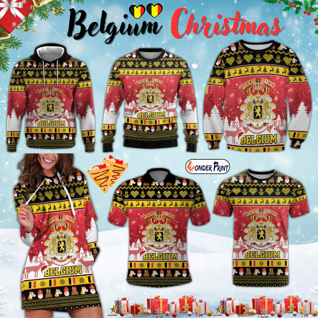 Belgium Christmas Coat Of Arms Vrolijk Kerstfeest