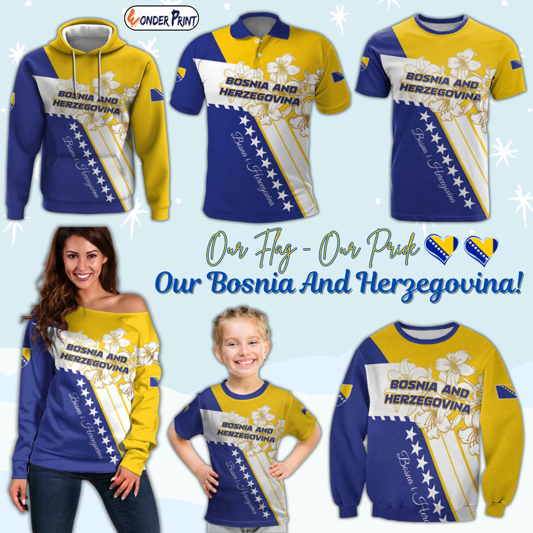 Bosnia and Herzegovina Stars With Golden Lily