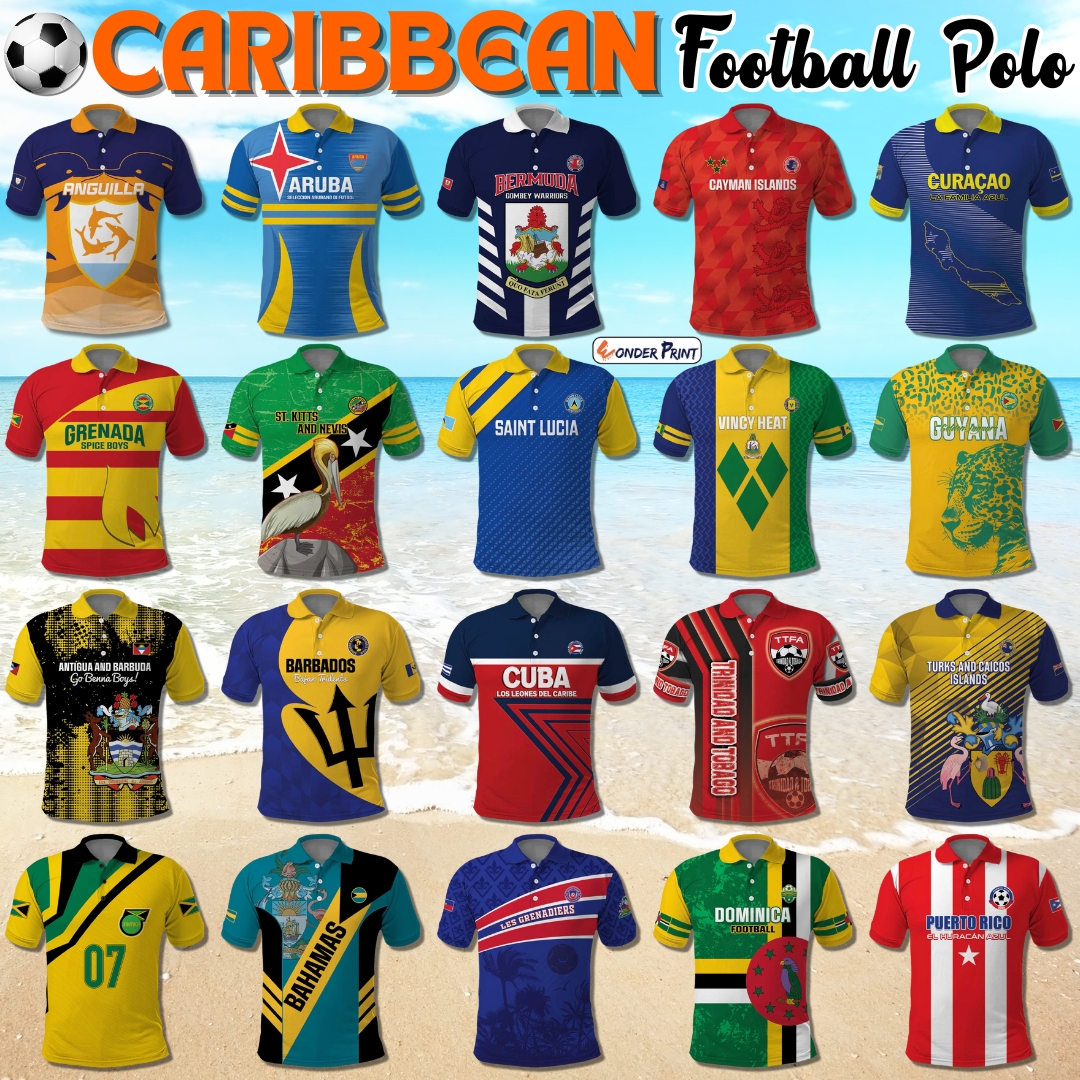 Caribbean Football Polo Shirt