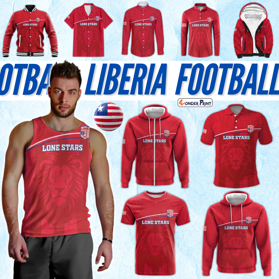 Custom Liberia Football Lion Mascot - Red
