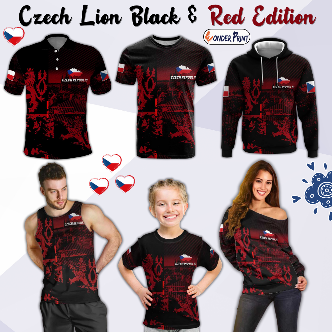 Czech Republic Lion Czechia Black Red