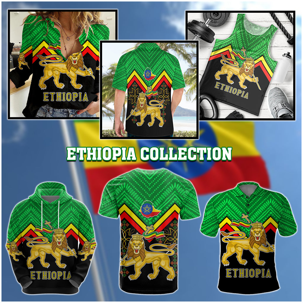 Ethiopia Coat Of Arms With Hand Drawn Pattern