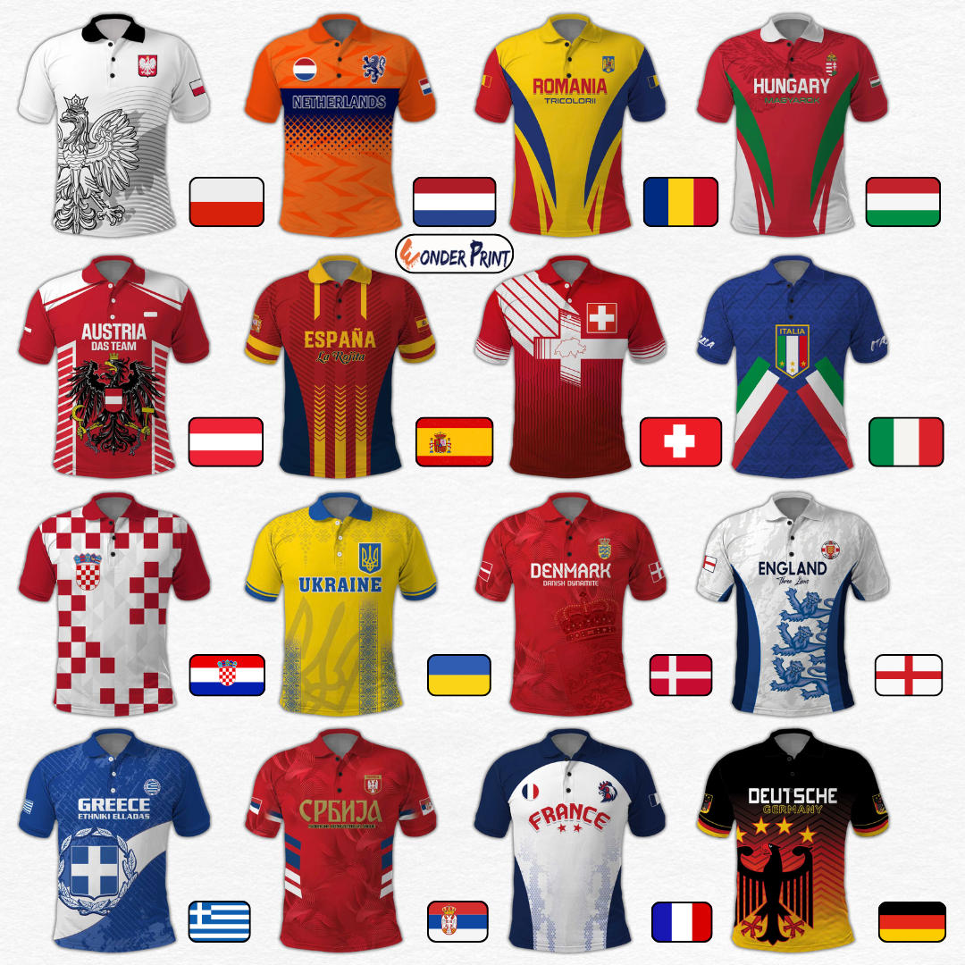 Europe 44 Countries Football Polo Shirt