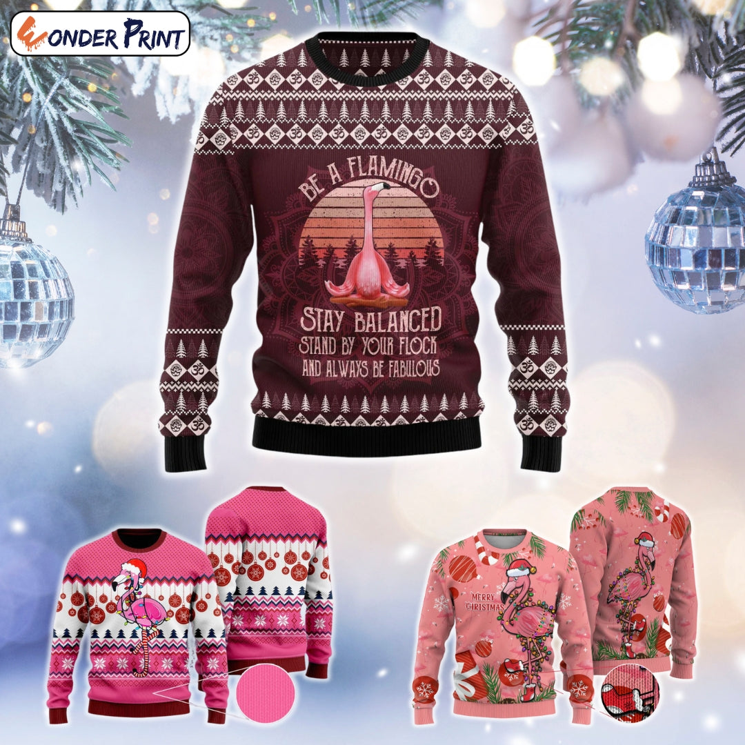 Flamingo Ugly Christmas Sweater