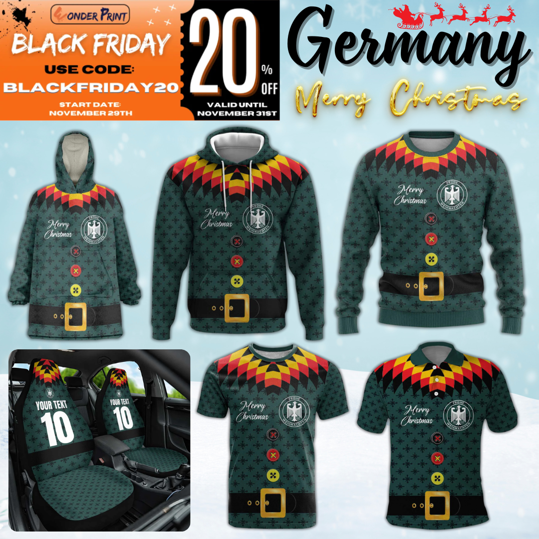 German Christmas Football Jersey mix Santa Suit Style