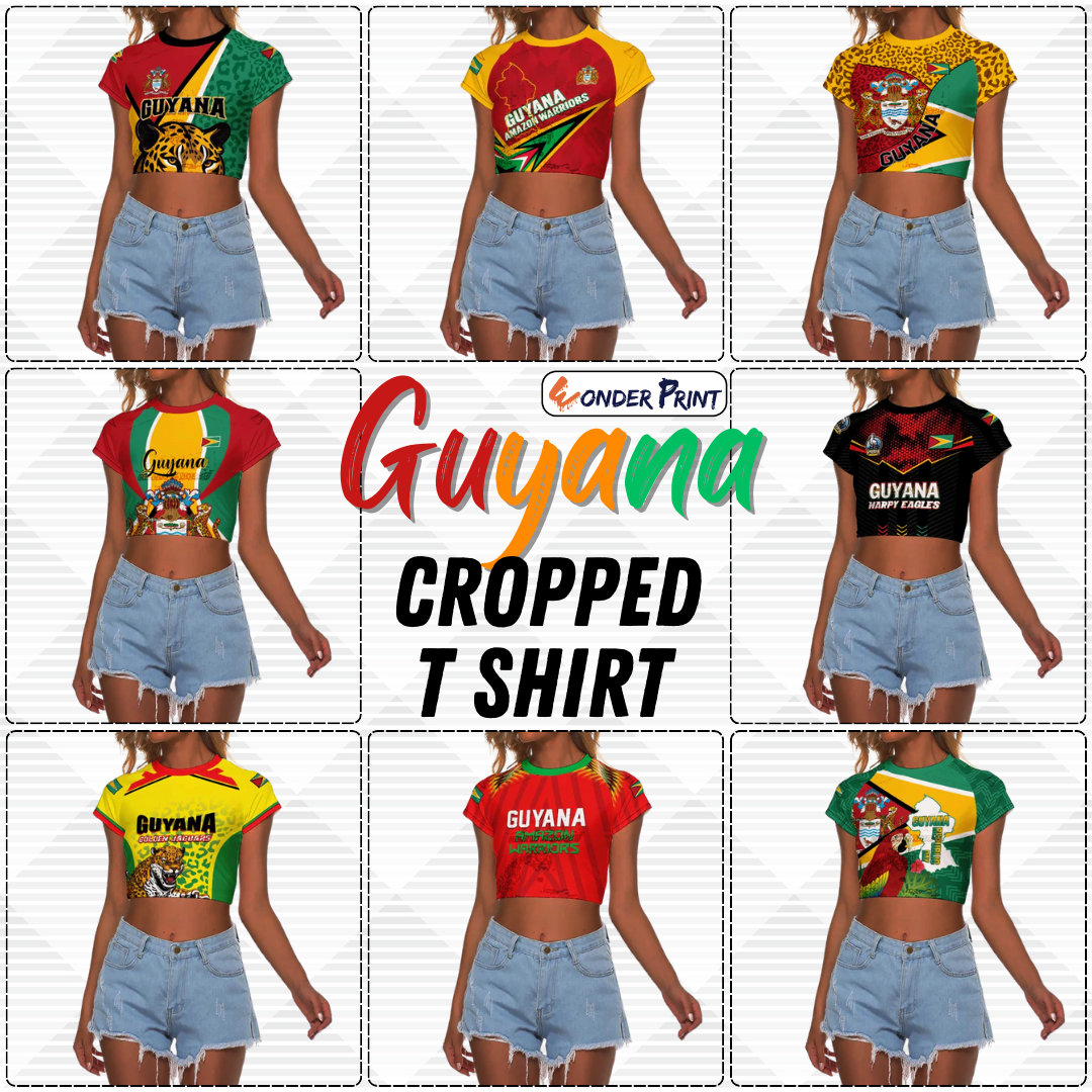 Guyana Raglan Cropped T Shirt