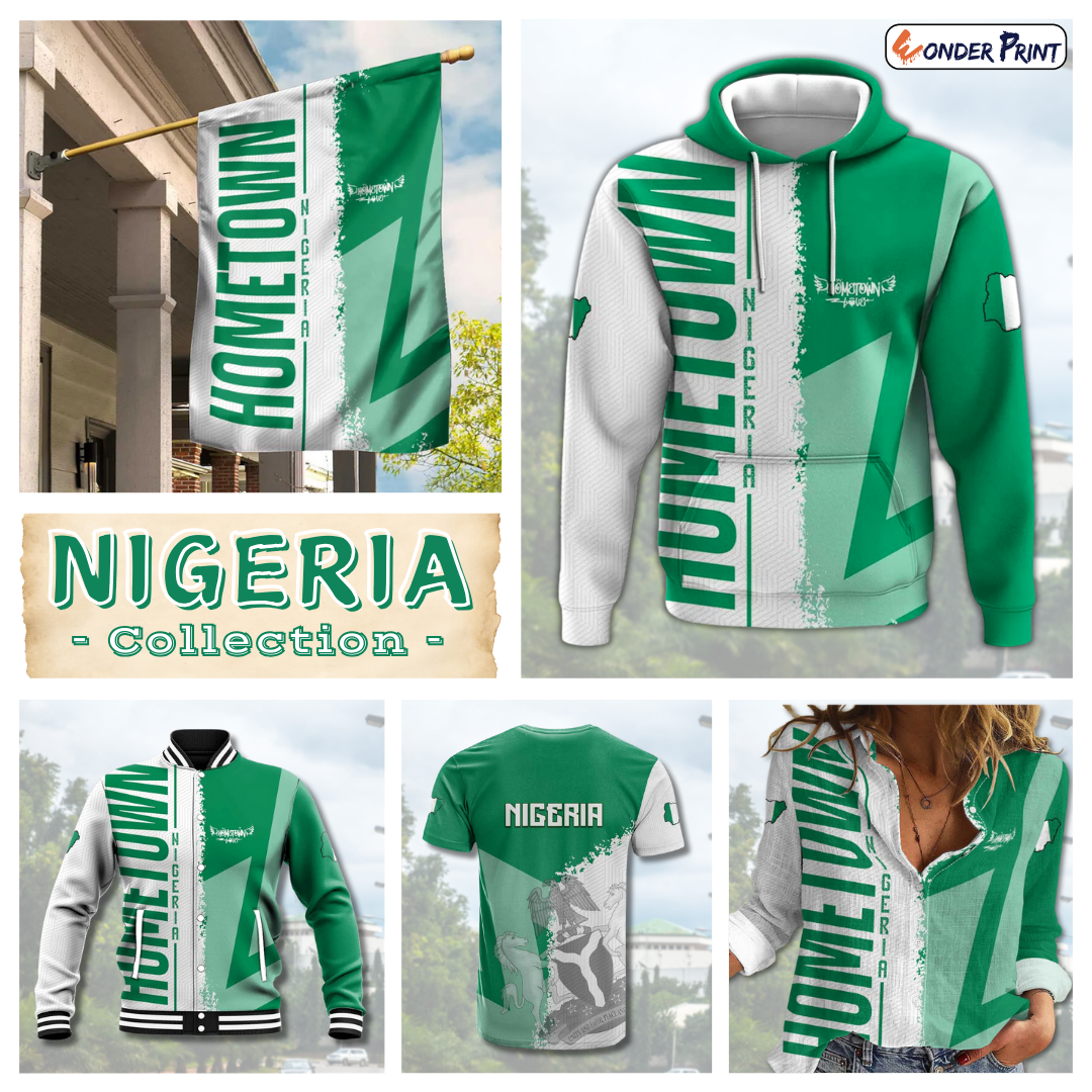 Hometown Nigeria Flag and Map