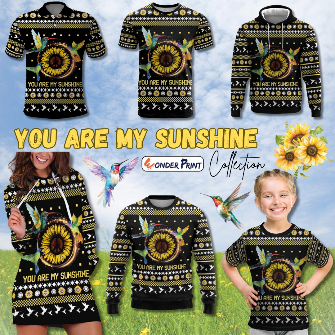 Hummingbird Sunflower Christmas You Are My Sunshine