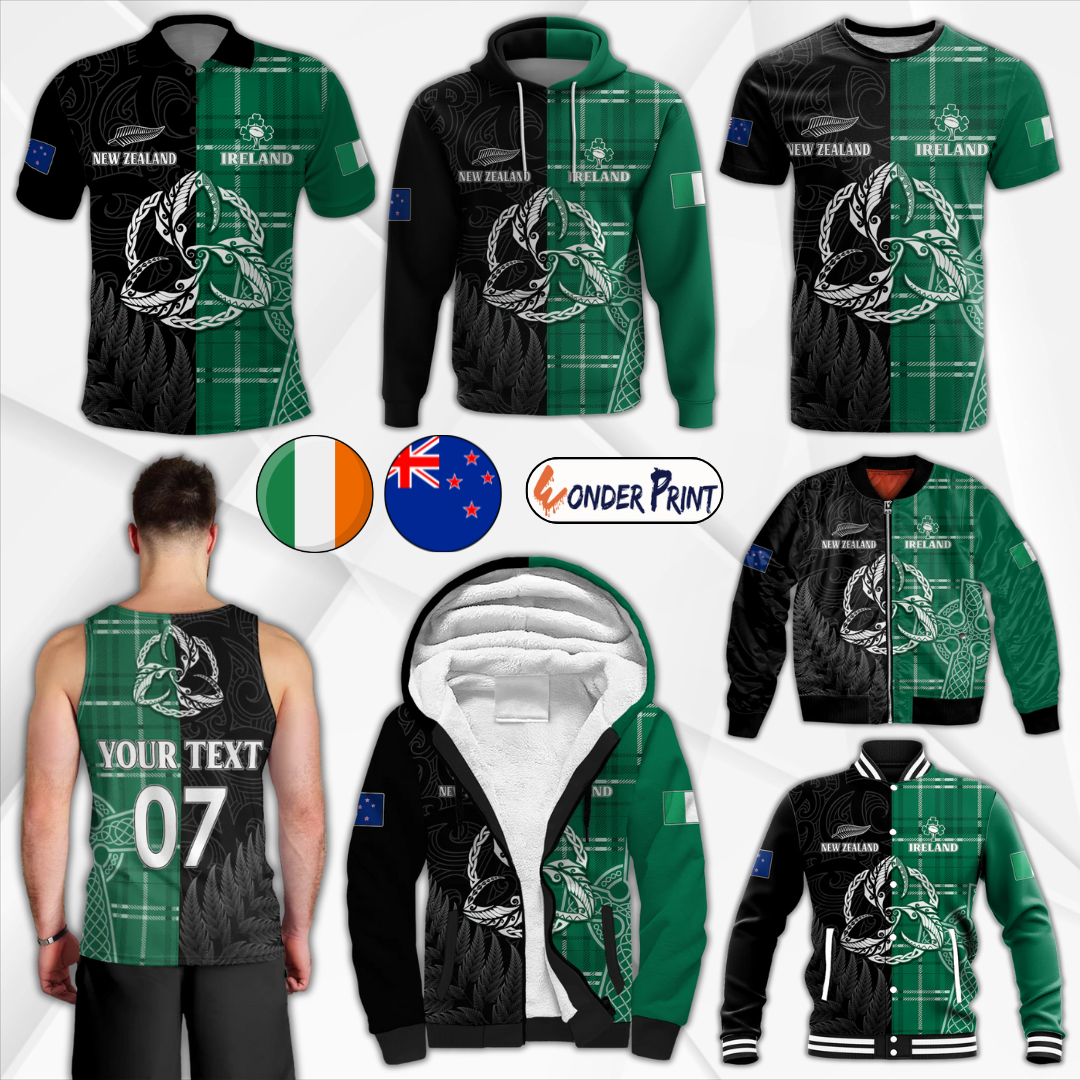 New Zealand Mix Ireland Rugby Celtic Knot Mix Silver Ferns