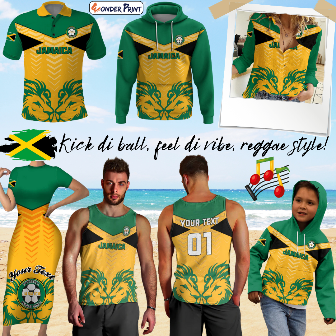 Jamaica Football Reggae Girlz Lion Sporty Style