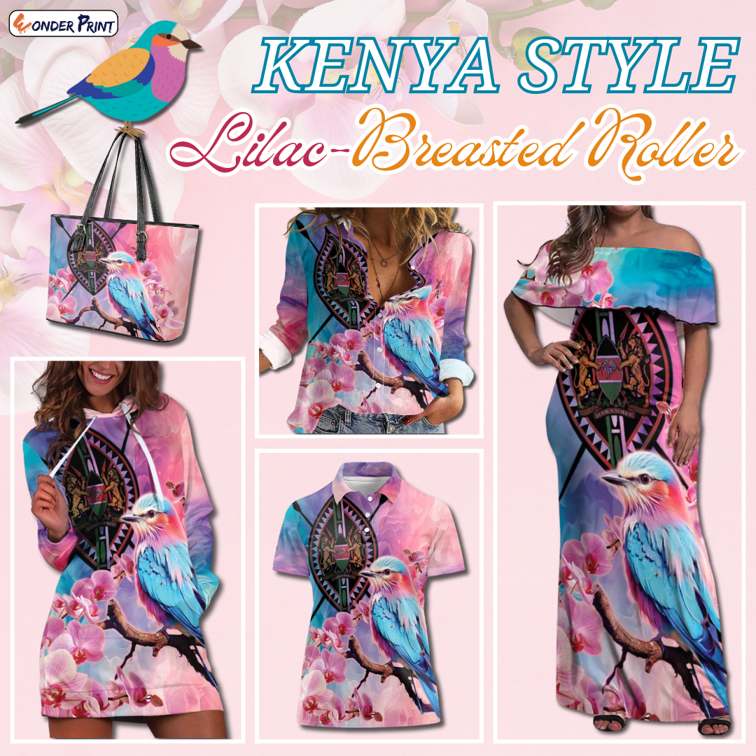 Kenya Lilac Breasted Roller and Orchid