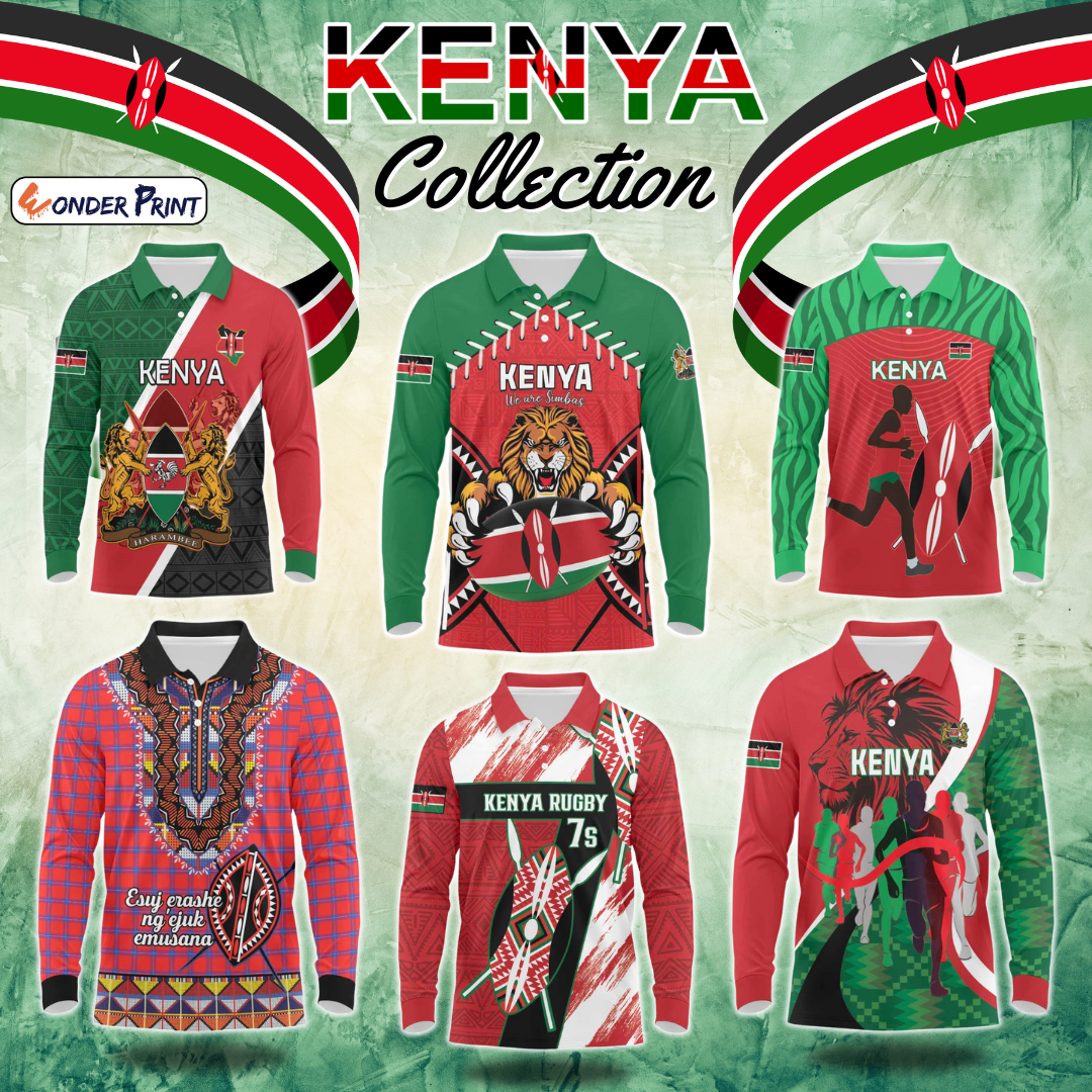 Kenya Long Sleeve Polo Shirt