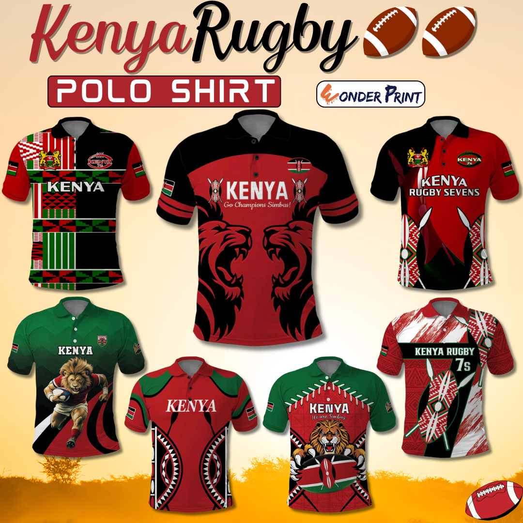 Kenya Rugby Polo Shirts