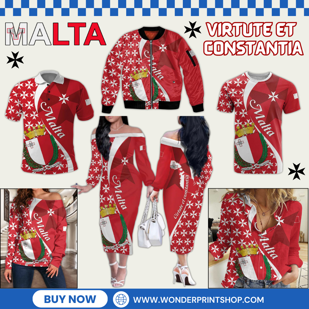 Malta Virtute et constantia Maltese Cross
