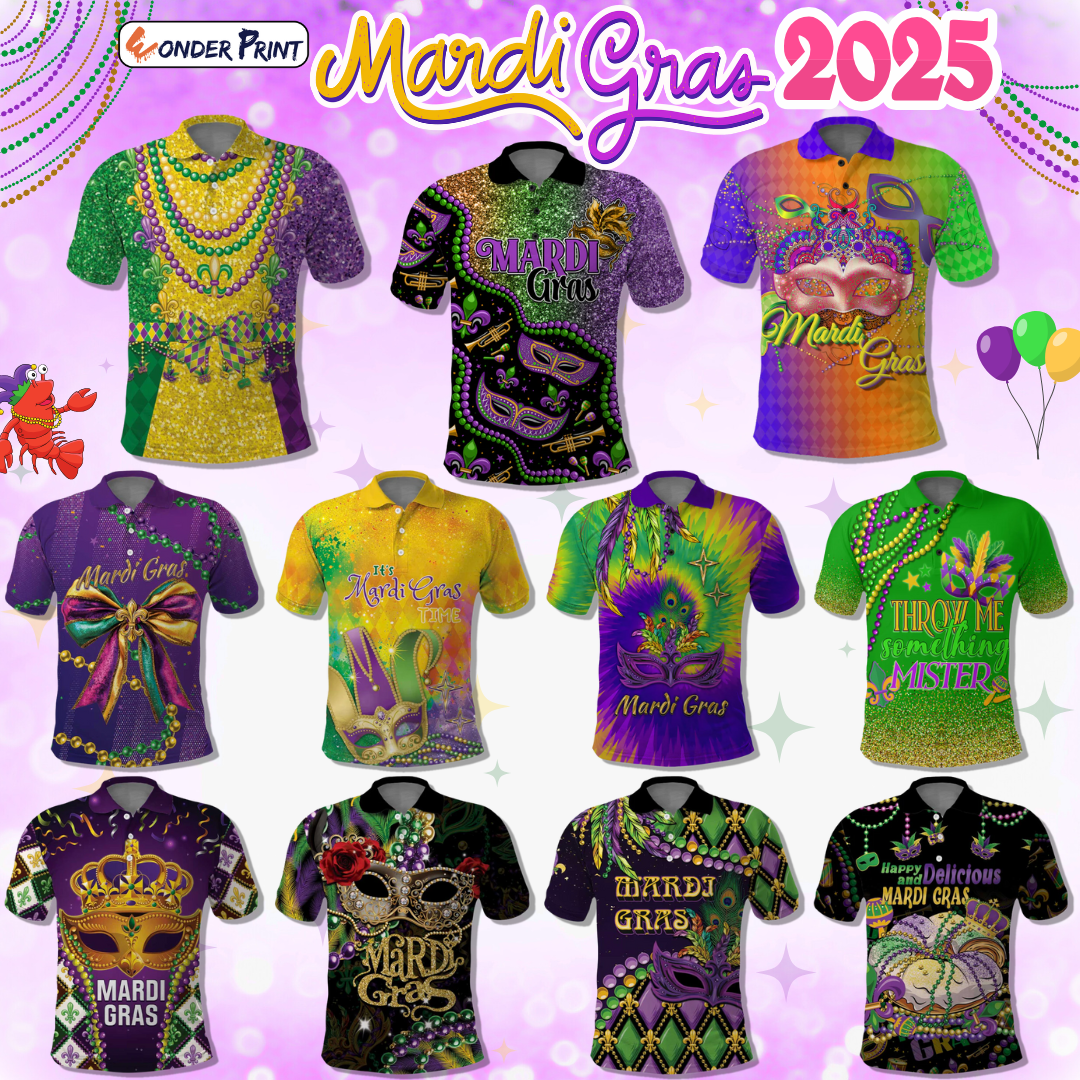 Mardi Gras Polo Shirt