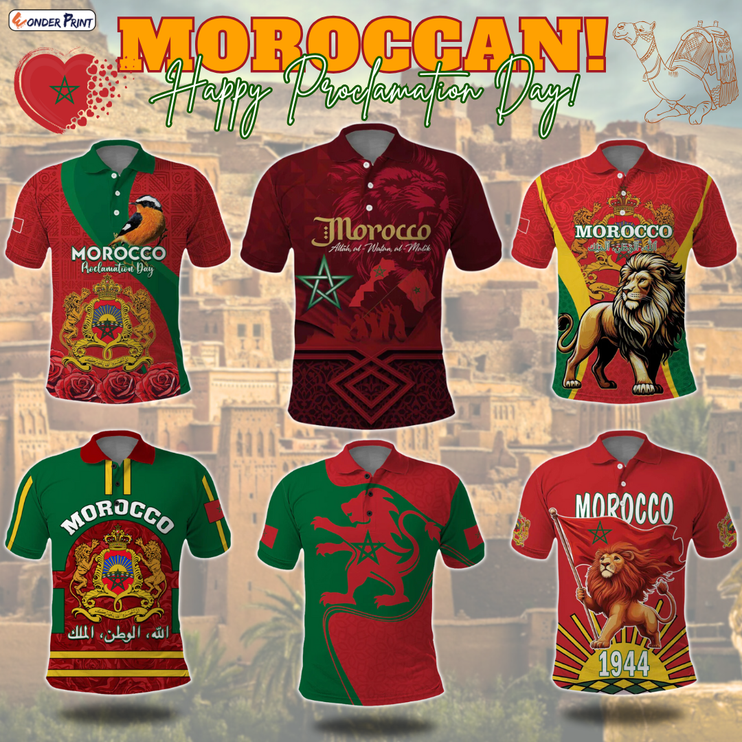 Morocco Polo Shirts Proclamation Day