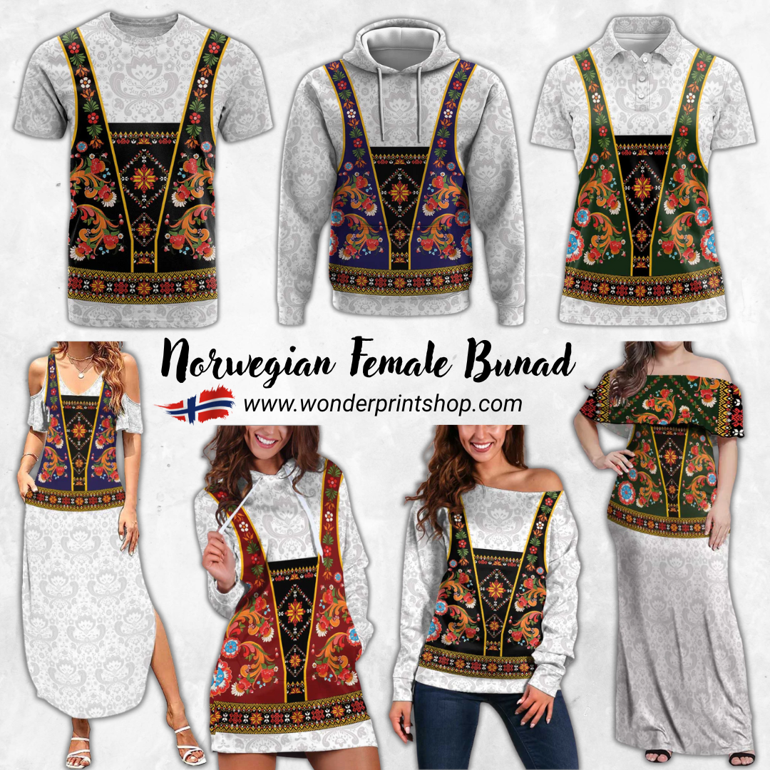 Norwegian Female Bunad with Rosemaling Folk Art