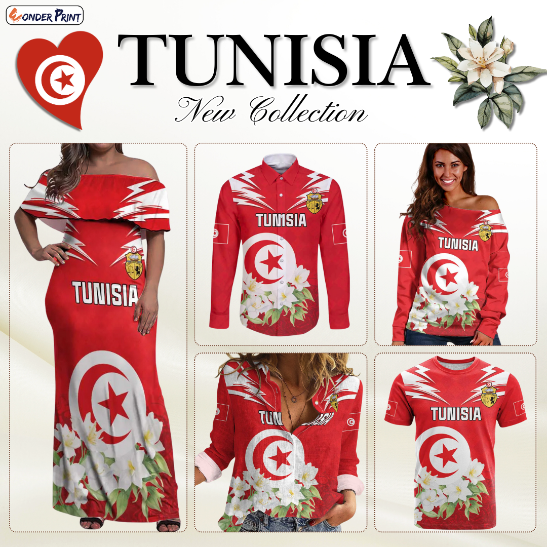 Tunisia Jasmine Flower and Emblem