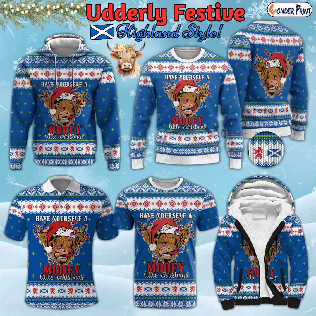 Scotland Christmas Mooey Xmas Highland Cow