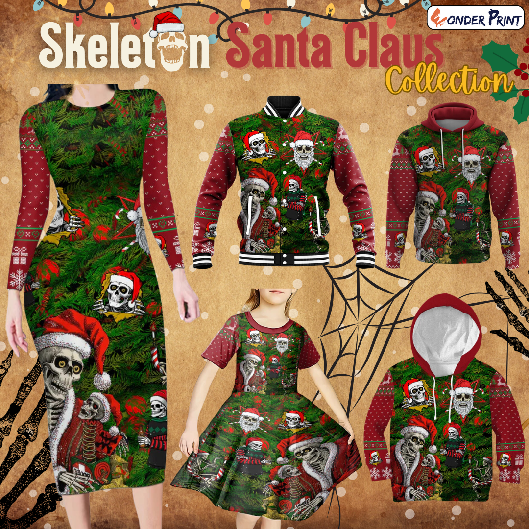 Skeleton Santa Claus Multi Skeleton Santa Christmas