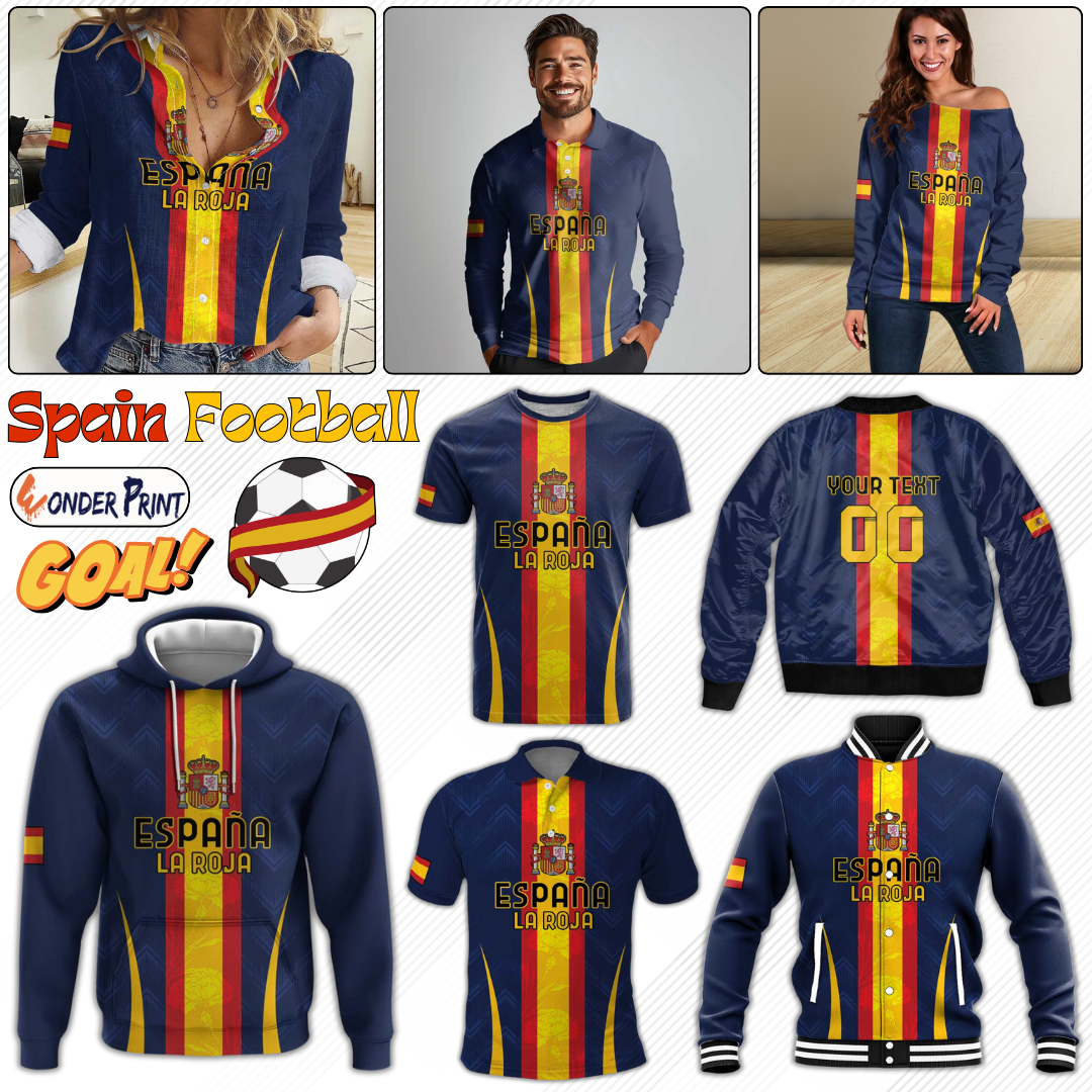 Spain Football  La Roja With Carnation Pattern