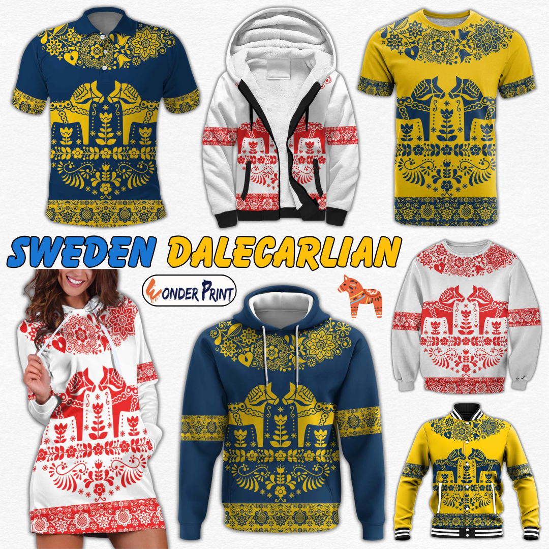 Sweden Dalecarlian Horse Floral Folk Pattern