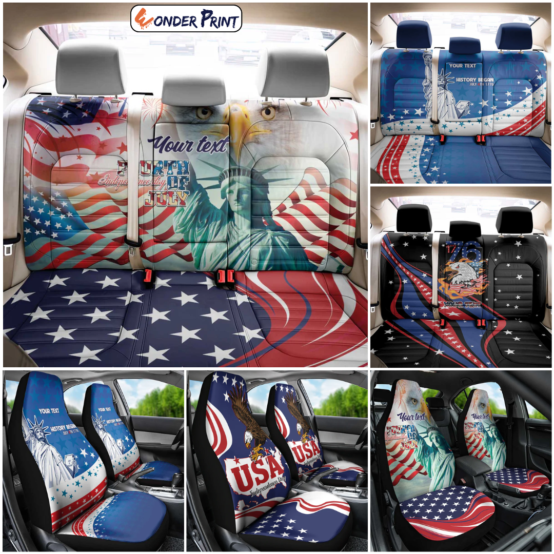 USA 4th of July Car Seat Cover