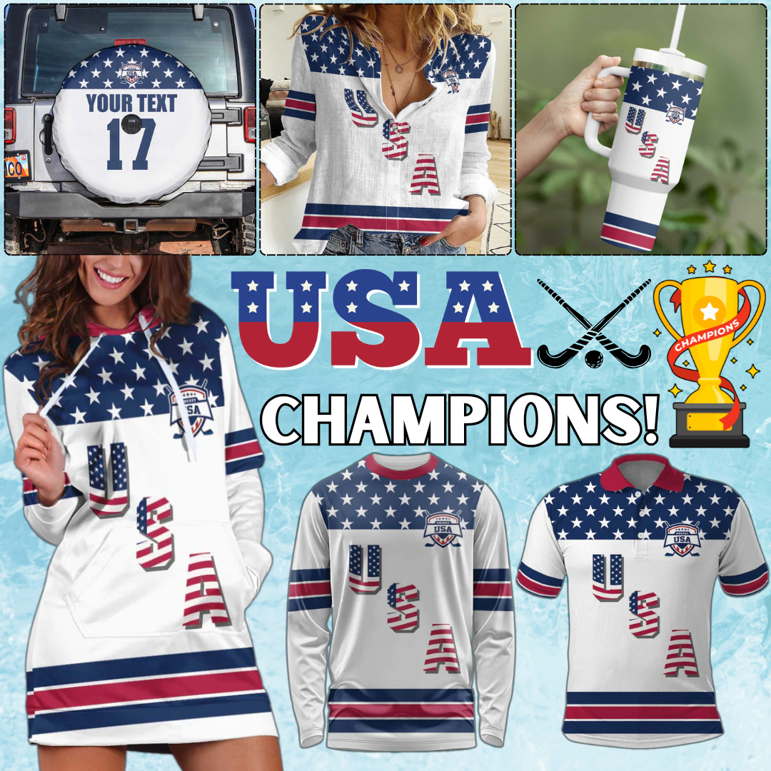 USA Ice Hockey Sporty Style Go Champions
