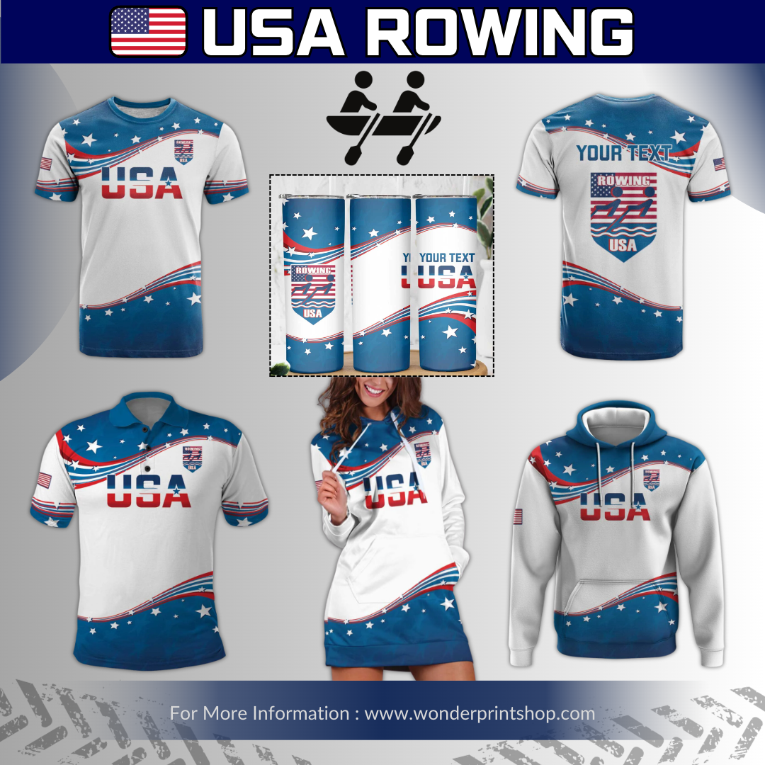 USA Rowing 2024 United States Flag Curve Style