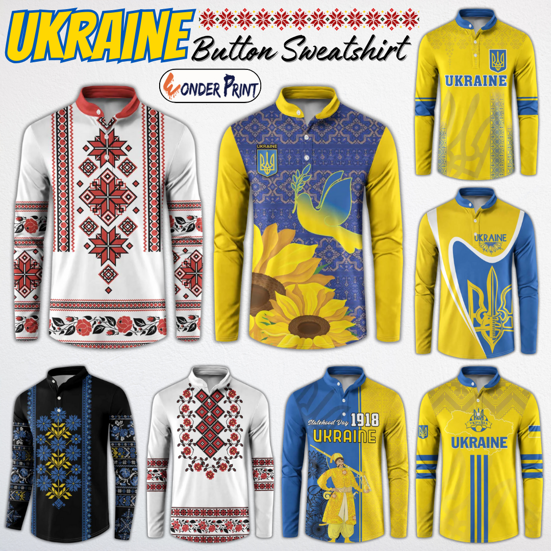 Ukraine Button Sweatshirt