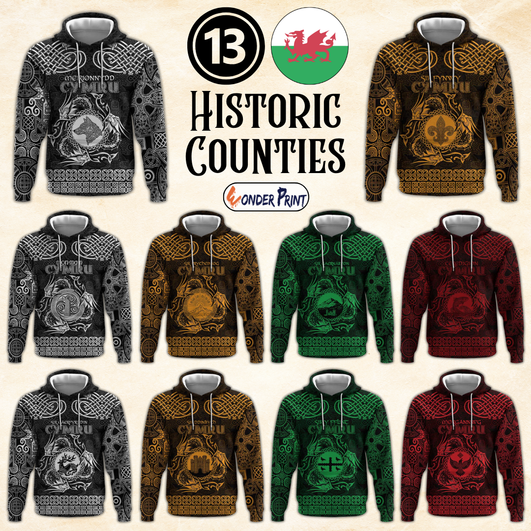 Historic Counties of Wales Hoodie