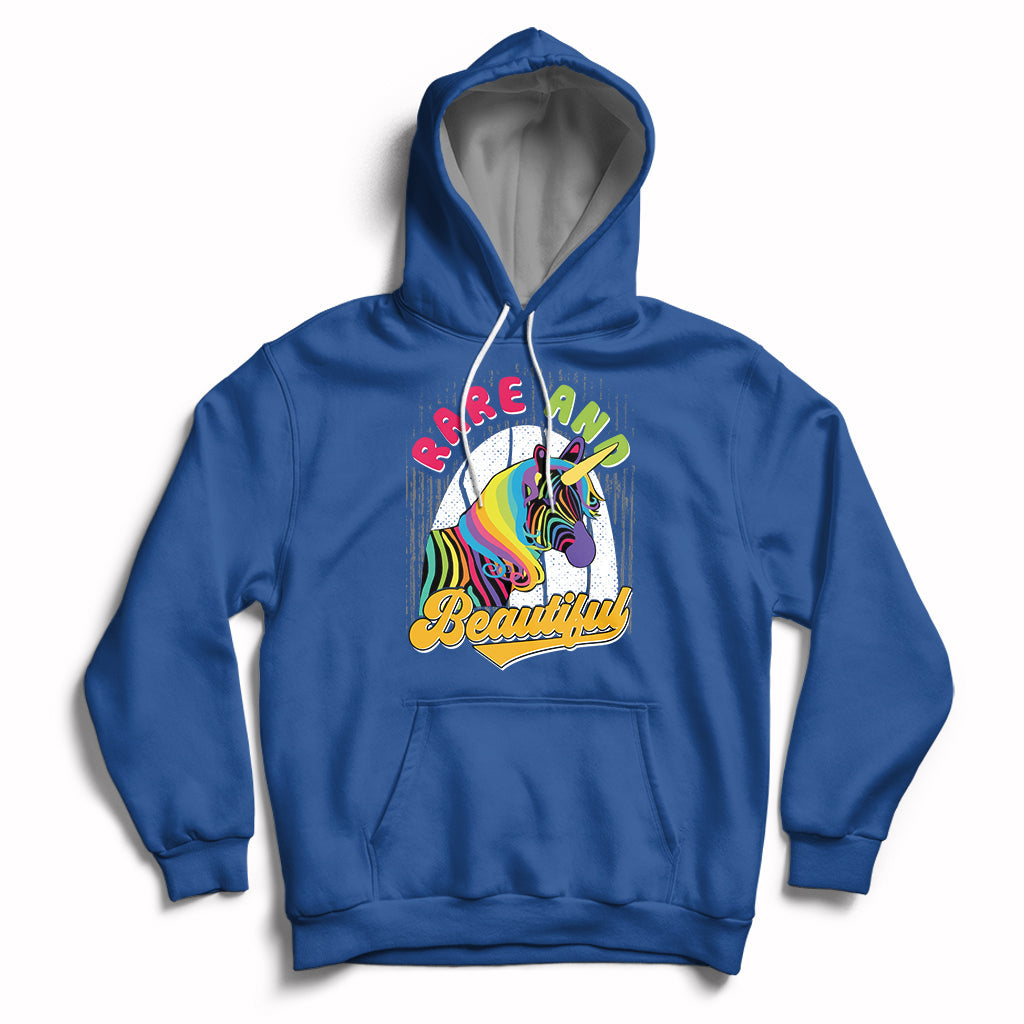 Rare And Beautiful Rare Disease Awareness Rare Disease Warrior Rainbow Zebra Hoodie - Wonder Print Shop