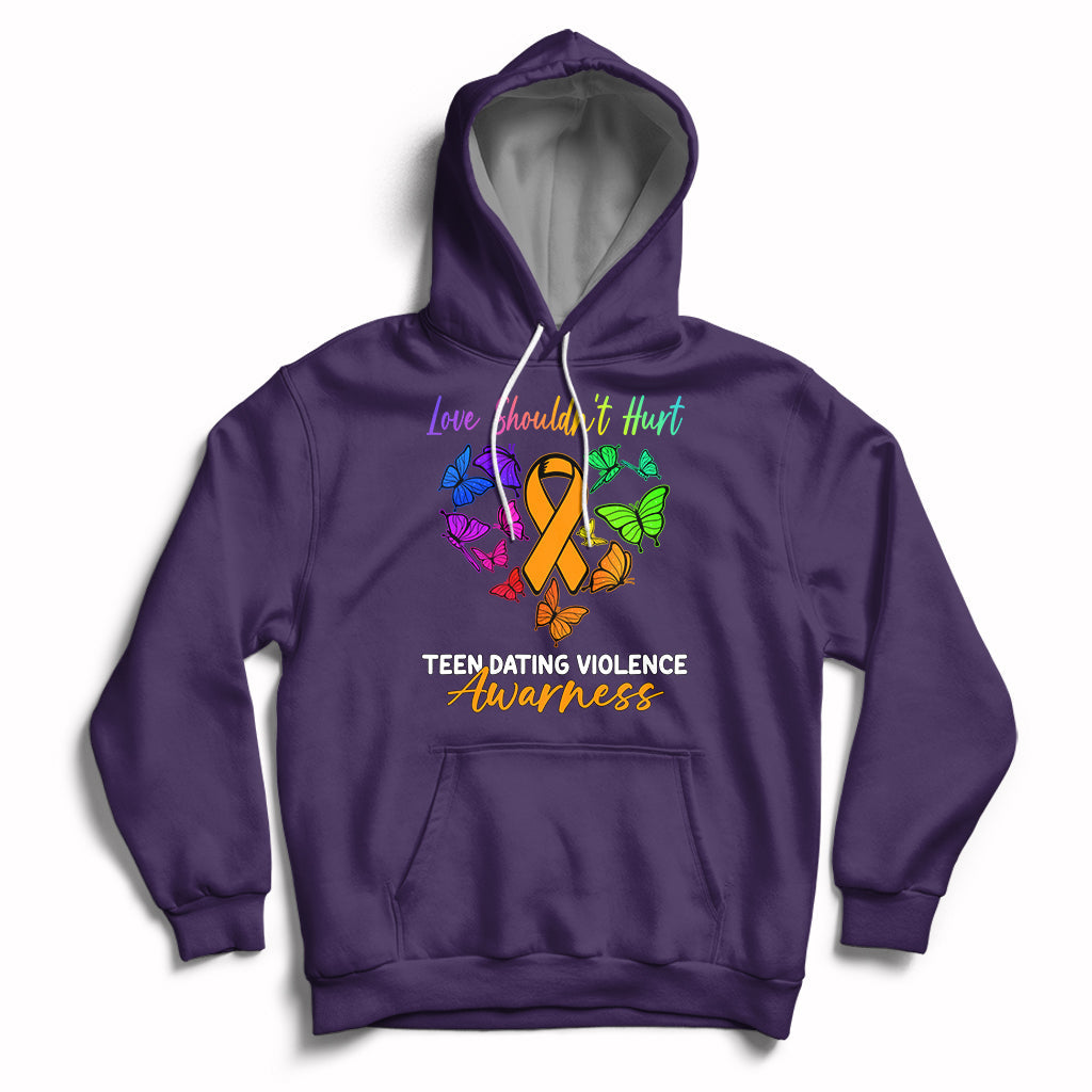 Love Shouldnot Hurt Teen Dating Violence Warrior Butterflies Hoodie - Wonder Print Shop