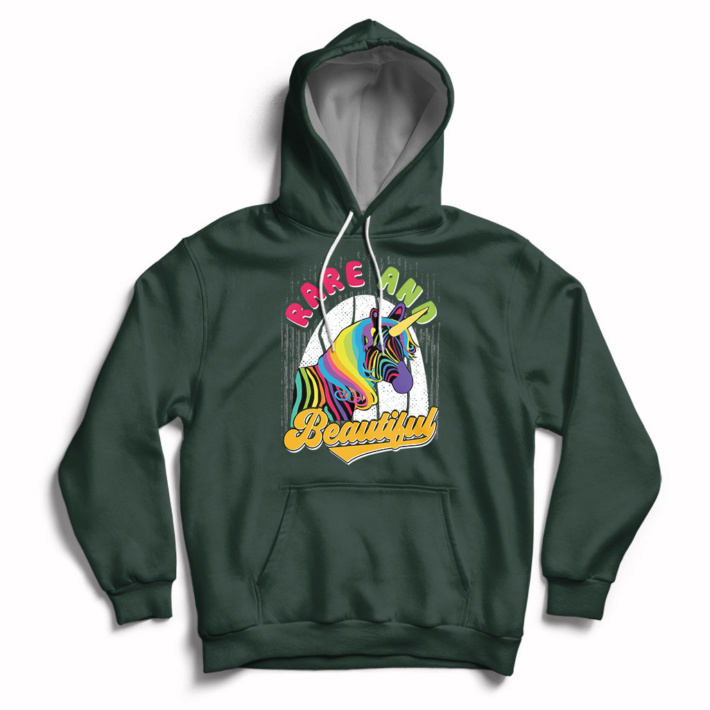 Rare And Beautiful Rare Disease Awareness Rare Disease Warrior Rainbow Zebra Hoodie - Wonder Print Shop