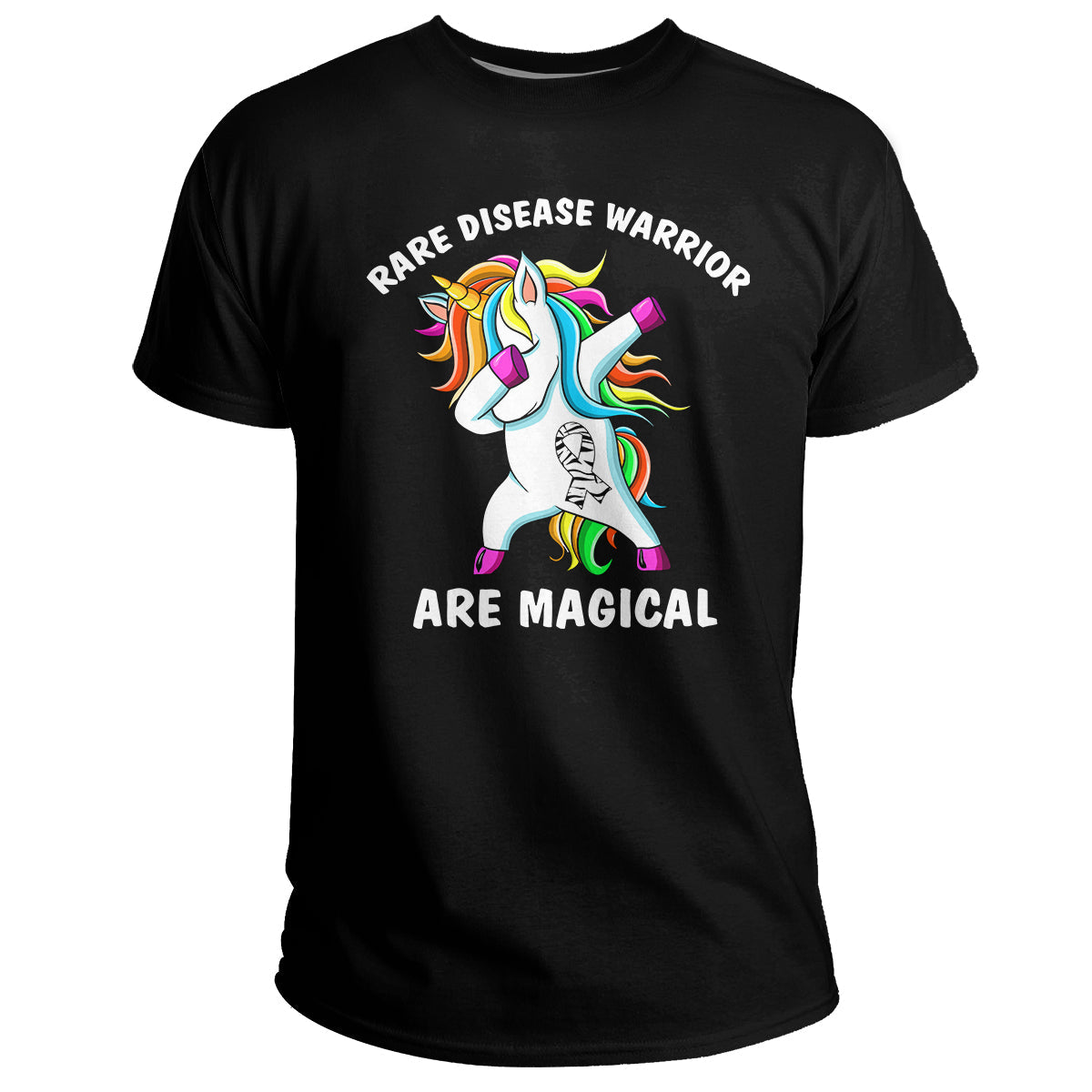 Rare Disease Warrior Are Magical Funny Unicorn Zebra Ribbon, Awareness T Shirt - Wonder Print Shop