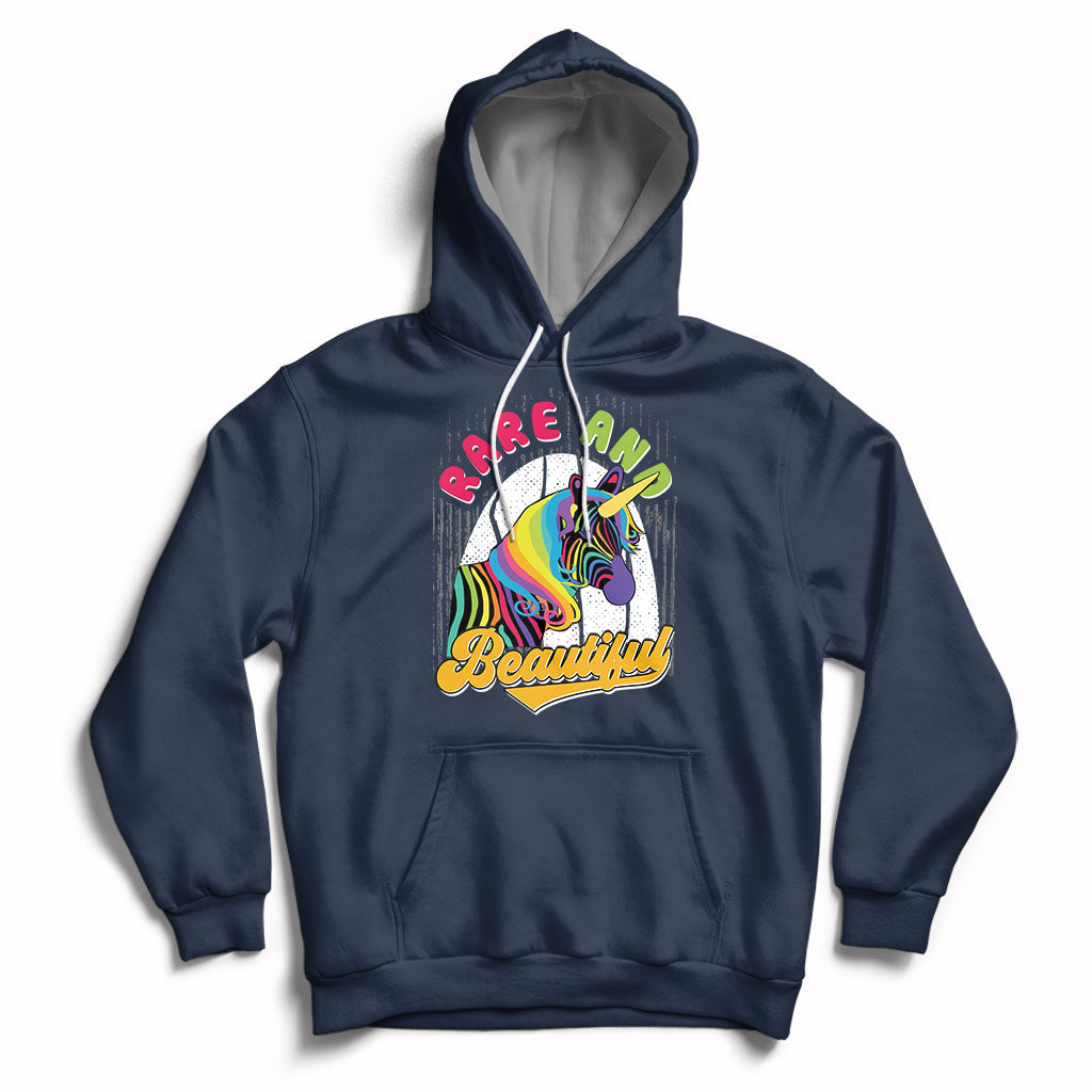 Rare And Beautiful Rare Disease Awareness Rare Disease Warrior Rainbow Zebra Hoodie - Wonder Print Shop