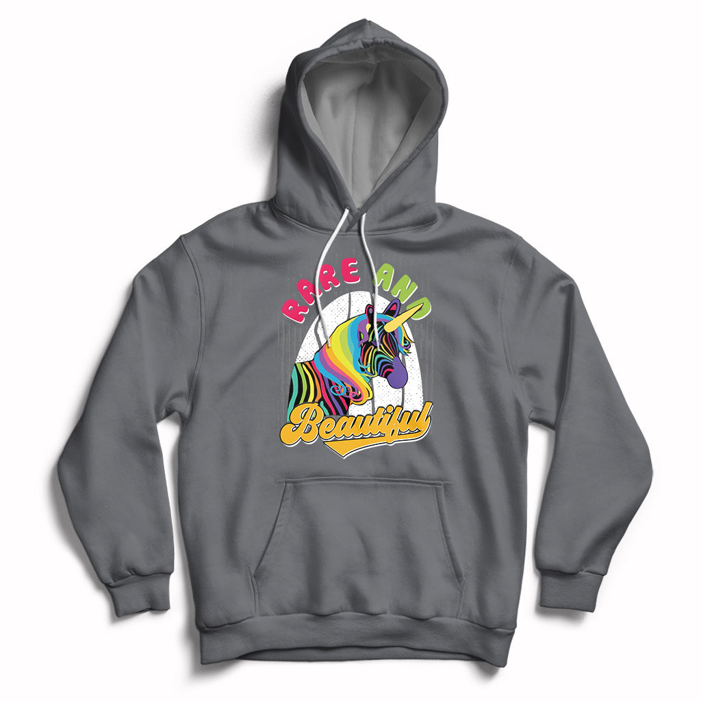 Rare And Beautiful Rare Disease Awareness Rare Disease Warrior Rainbow Zebra Hoodie - Wonder Print Shop