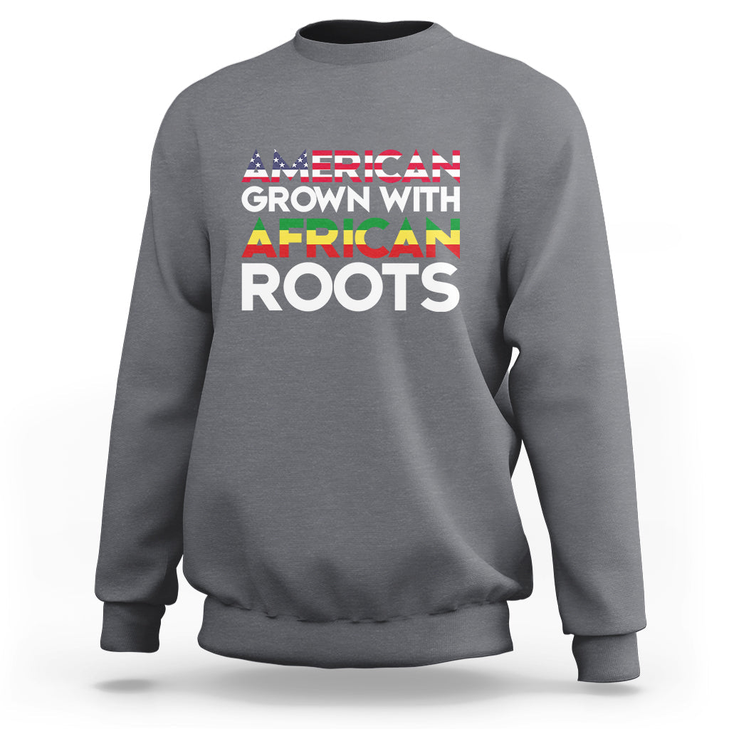 American Grown With African Roots African American Flag Sweatshirt - Wonder Print Shop