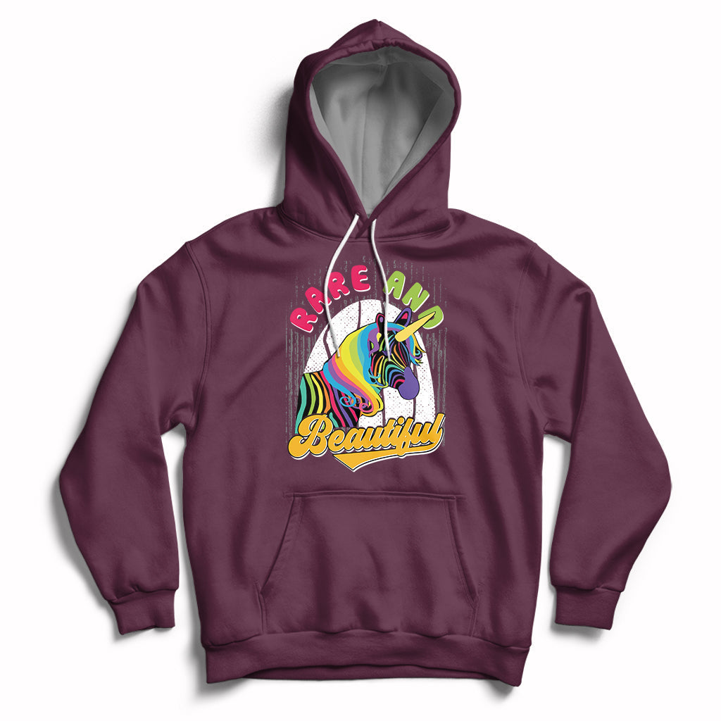 Rare And Beautiful Rare Disease Awareness Rare Disease Warrior Rainbow Zebra Hoodie - Wonder Print Shop
