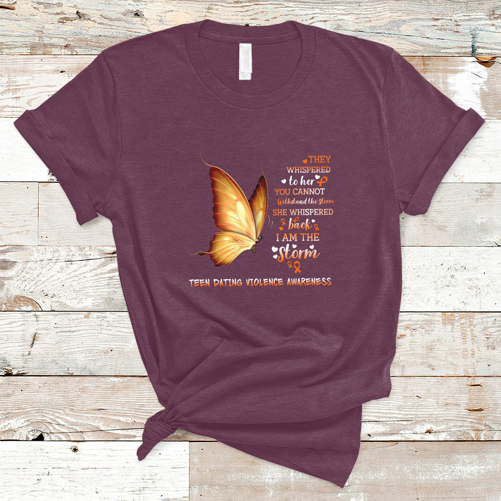 She Whispered Back I Am The Storm Teen Dating Violence Warrior T-Shirt - Wonder Print Shop