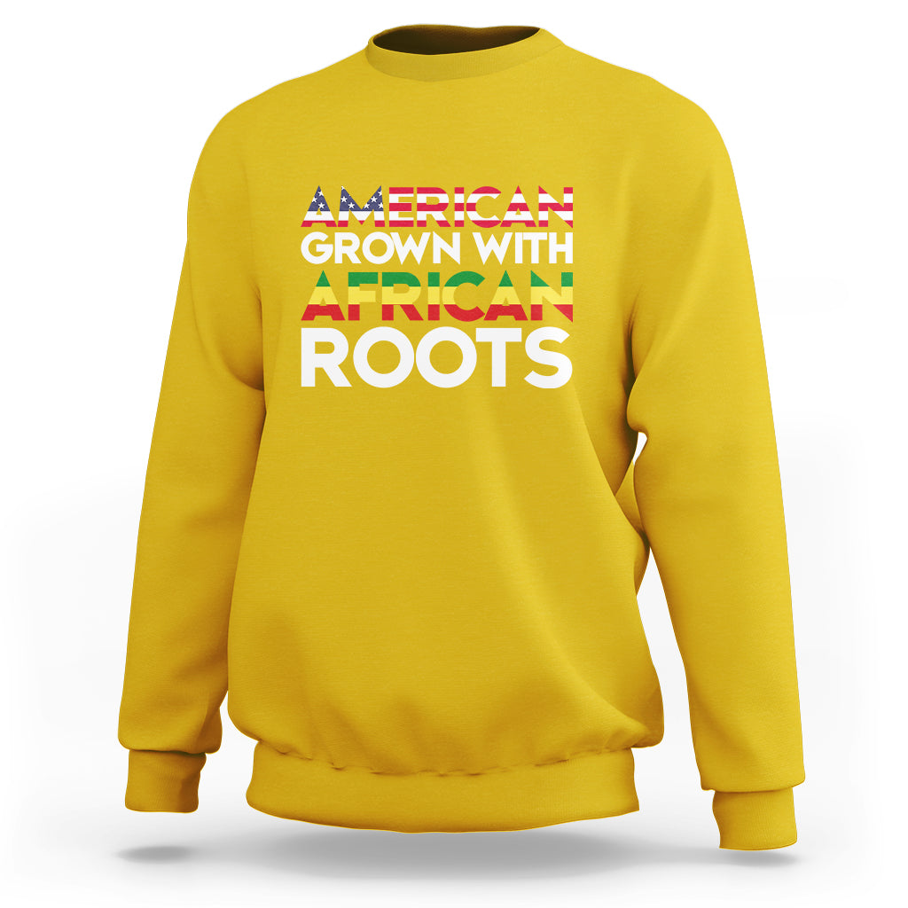 American Grown With African Roots African American Flag Sweatshirt - Wonder Print Shop