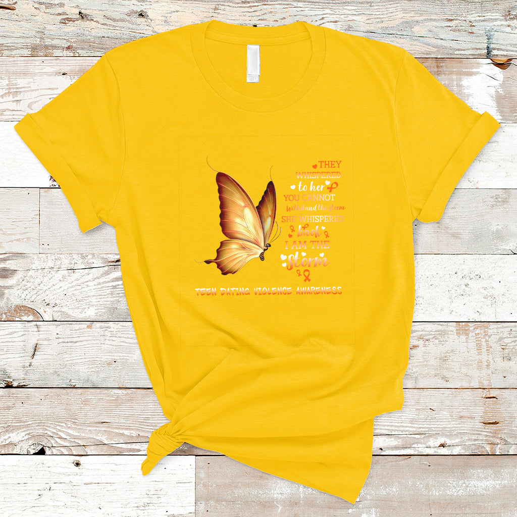 She Whispered Back I Am The Storm Teen Dating Violence Warrior T-Shirt - Wonder Print Shop