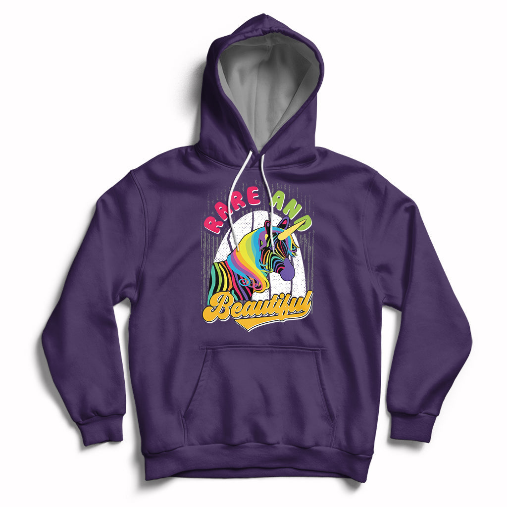 Rare And Beautiful Rare Disease Awareness Rare Disease Warrior Rainbow Zebra Hoodie - Wonder Print Shop